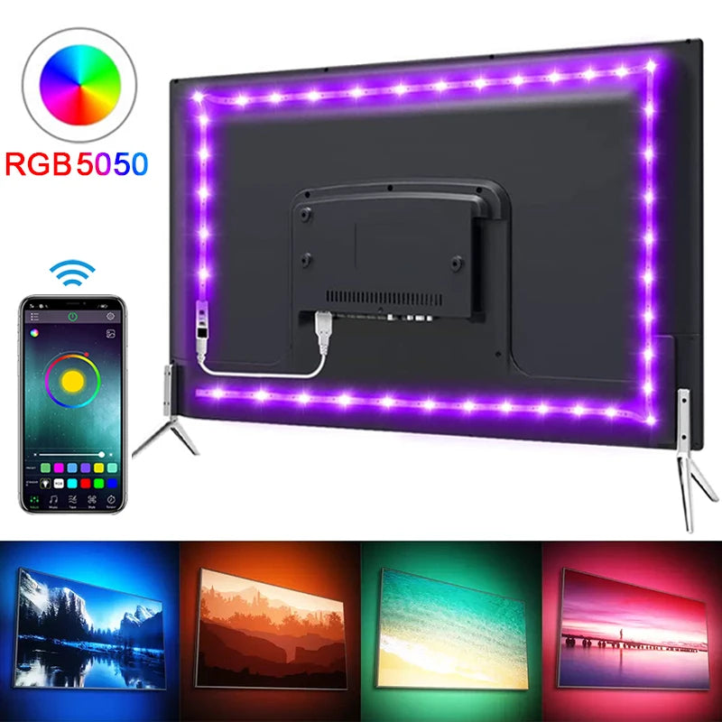O Fita led para TV da Selluve é uma faixa RGB vibrante que realça as cores da sua tela. Conecte-a facilmente à parte traseira da TV com iluminação USB e controle os efeitos pelo aplicativo Mikenoon, como mostrado nas imagens abaixo.