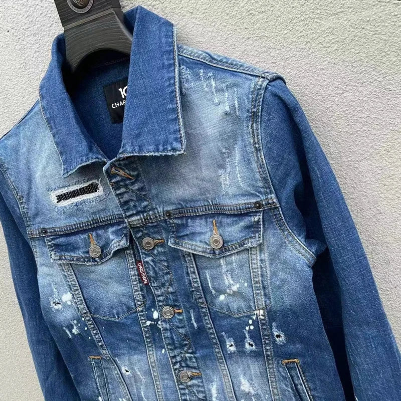 Jaqueta jeans masculina de alta qualidade