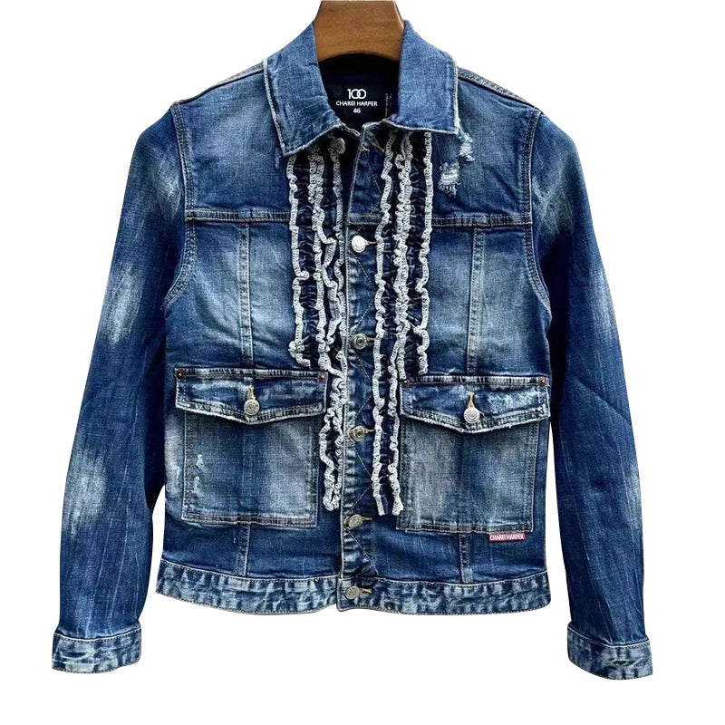 Jaqueta jeans masculina de alta qualidade
