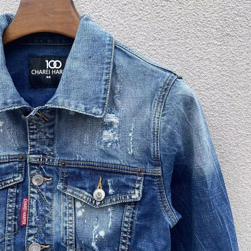 Jaqueta jeans masculina de alta qualidade