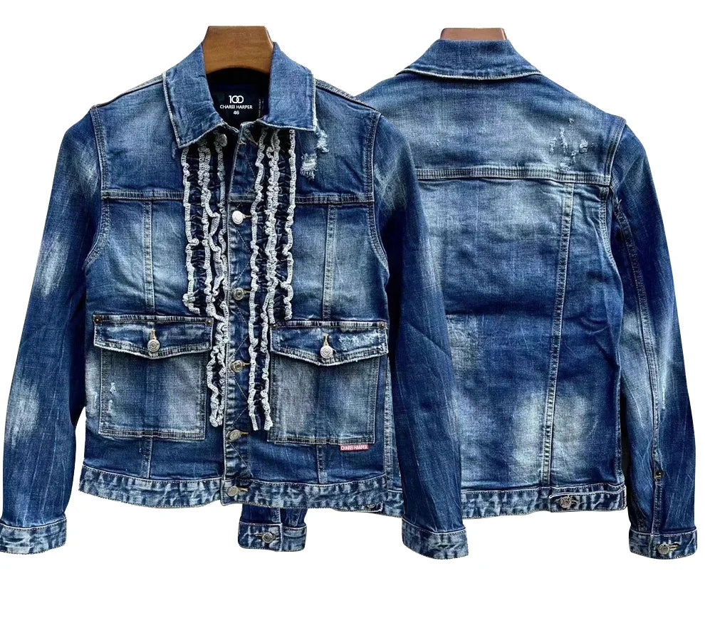 Jaqueta jeans masculina de alta qualidade