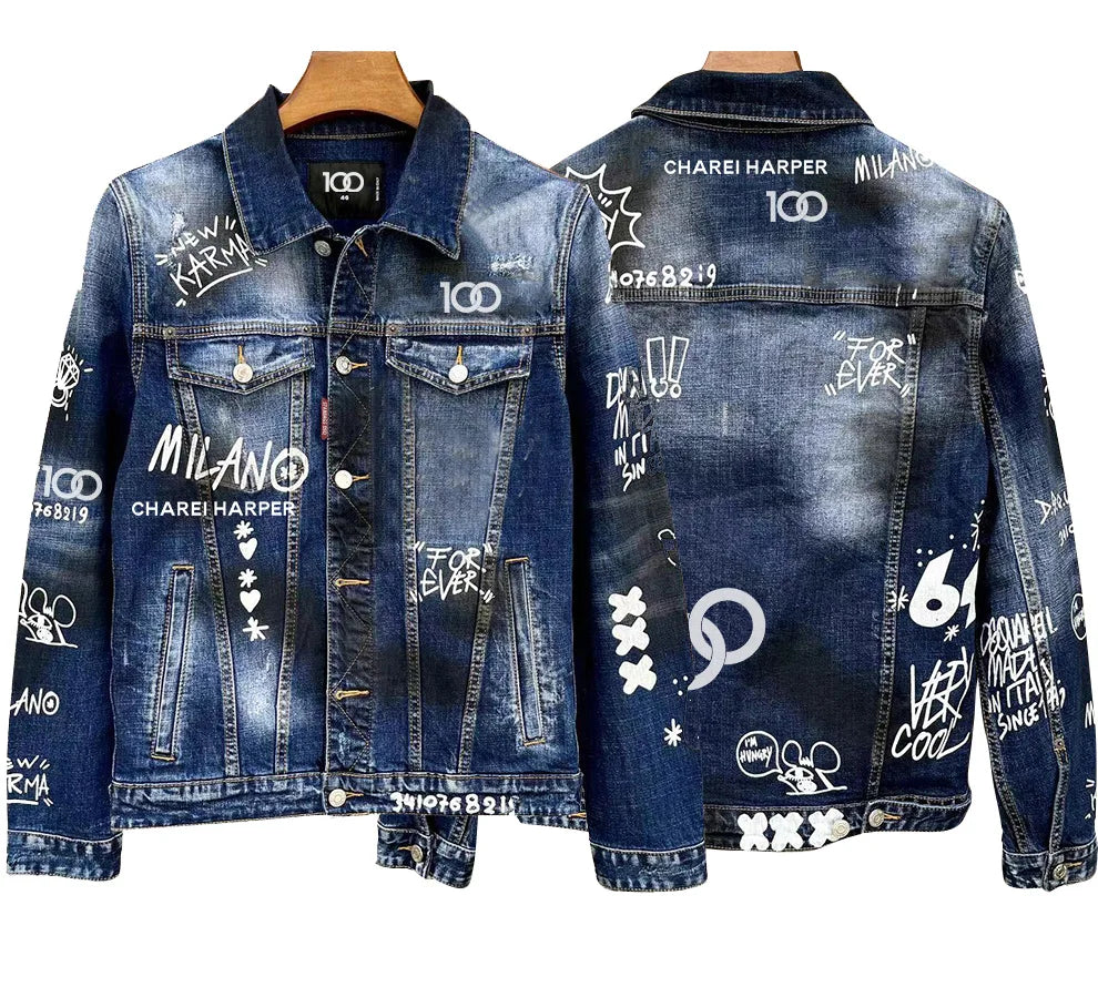 Jaqueta jeans masculina de alta qualidade