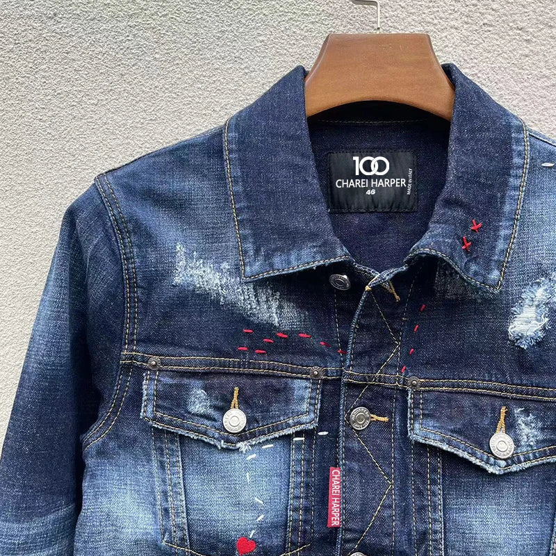 Jaqueta jeans masculina de alta qualidade