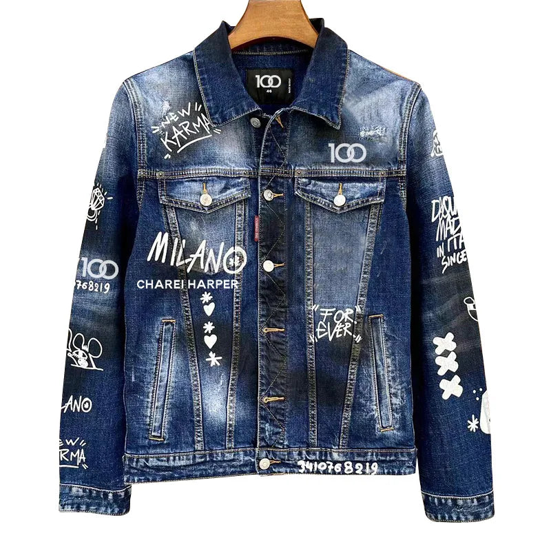 Jaqueta jeans masculina de alta qualidade