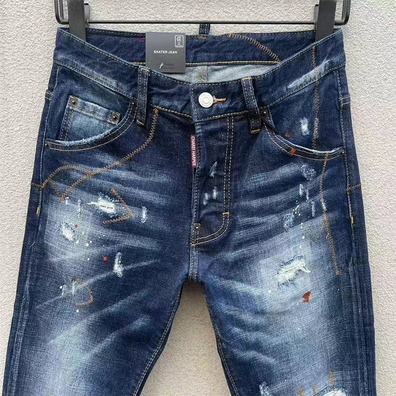 chareiharper Jeans Masculino c060 Itália Rasgado