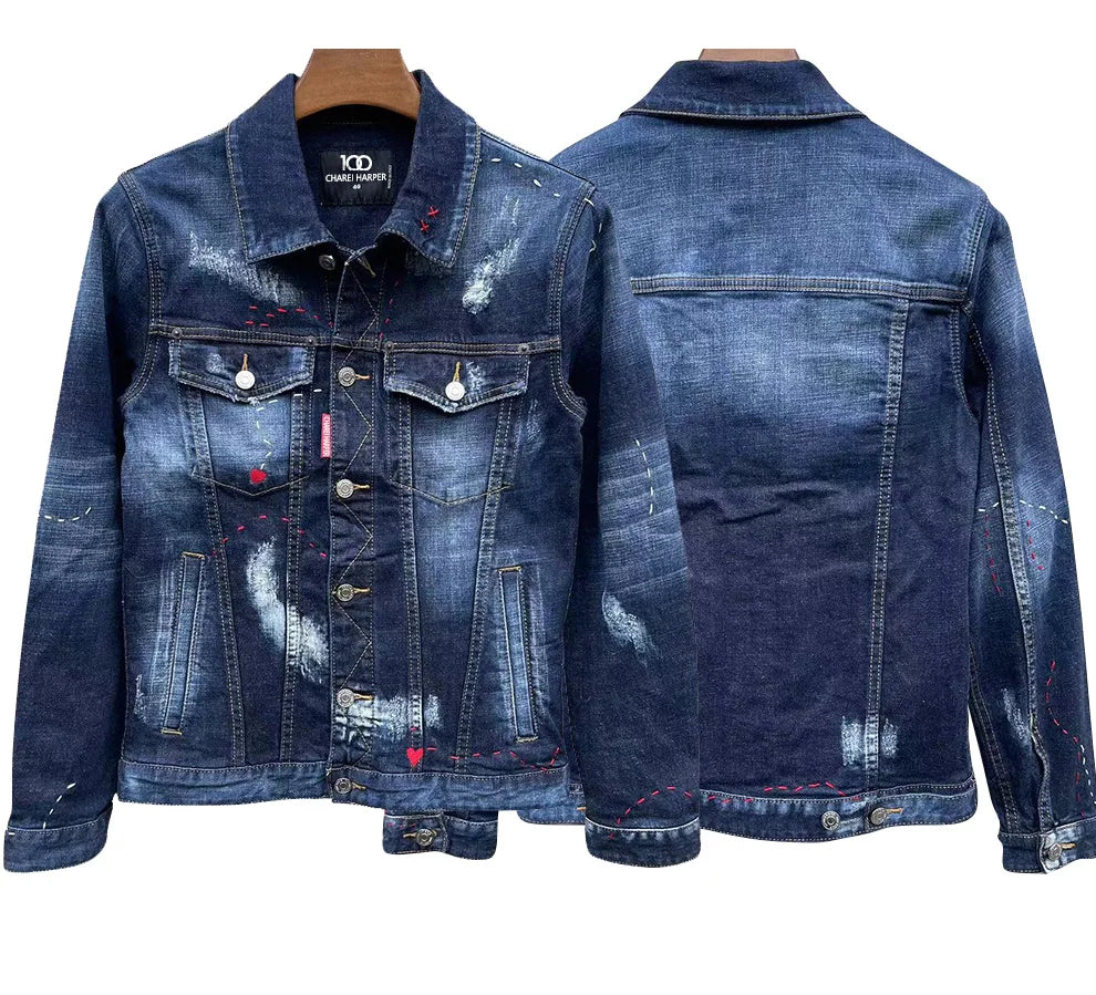 Jaqueta jeans masculina de alta qualidade