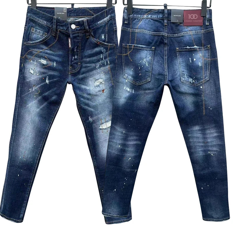 chareiharper Jeans Masculino c060 Itália Rasgado